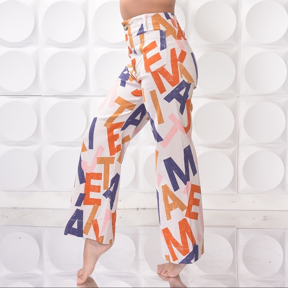 Anthropologie Maeve Pants| Je T’aime Big Lettering Print
NEVER WORN Sz 25 - Picture 2 of 4